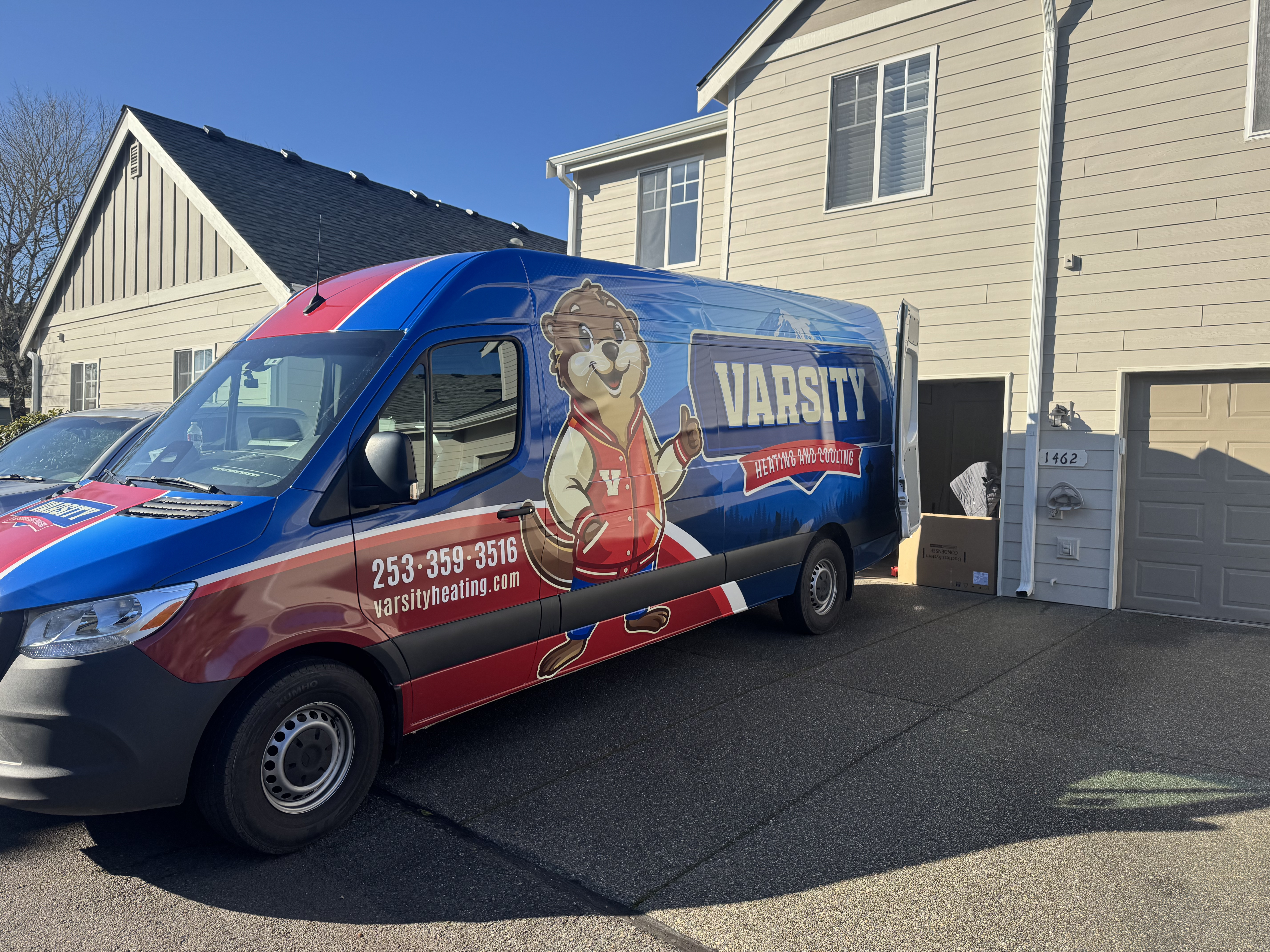 Varsity Sprinter van in a Puget Sound driveway